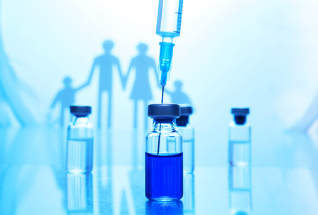 Family immunization concept. Flu vaccine for childrenの写真素材