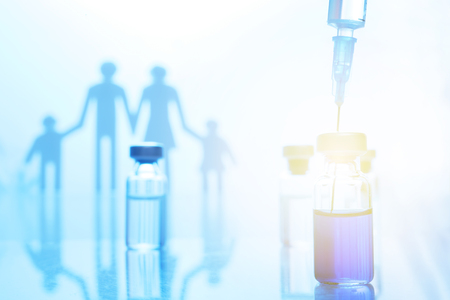 Family immunization concept. Flu vaccine for childrenの写真素材