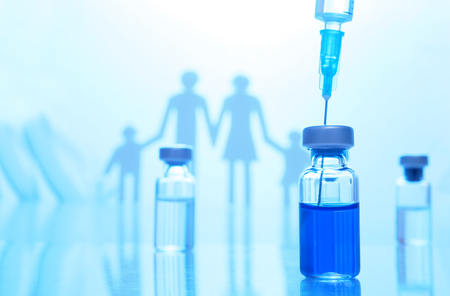 Family immunization concept. Flu vaccine for childrenの写真素材