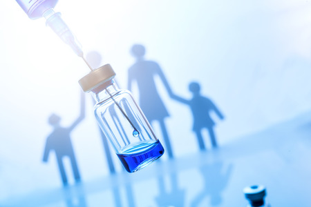 Family immunization concept. Flu vaccine for childrenの写真素材