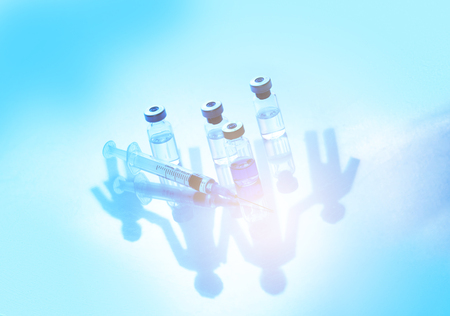 Family immunization concept. Flu vaccine for childrenの写真素材