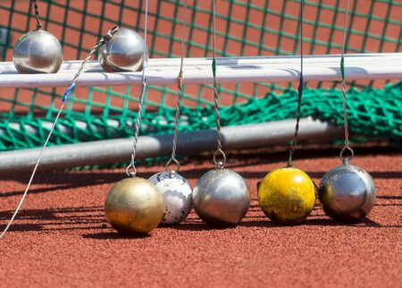 Hammer throw on the track and field stadeの写真素材