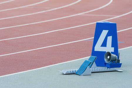 Starting block in track and field.の写真素材