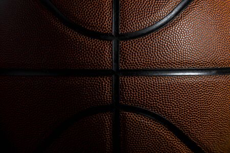 Closeup detail of basketball ball texture backgroundの写真素材