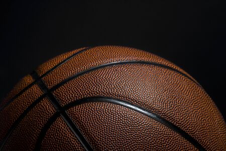 Closeup detail of basketball ball texture backgroundの写真素材