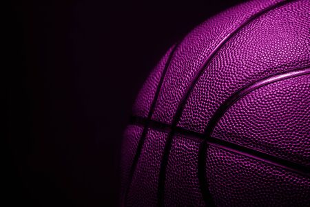 Closeup detail of pink basketball ball texture backgroundの写真素材