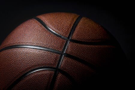 Closeup detail of basketball ball texture backgroundの写真素材