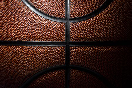 Closeup detail of basketball ball texture backgroundの写真素材
