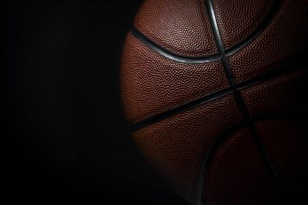Closeup detail of basketball ball texture backgroundの写真素材