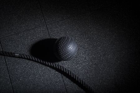 Cross Fit Kettlebell Ropes And Hammer Gym Wall Ballの写真素材