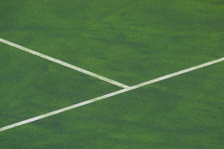 Tennis court indoor with green carpet surfaceの写真素材
