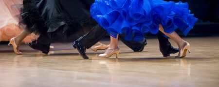 woman and man dancer latino international dancingの写真素材