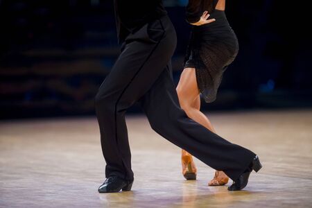 woman and man dancer latino international dancingの写真素材