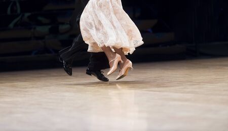 Woman and man dancer latino international dancingの写真素材