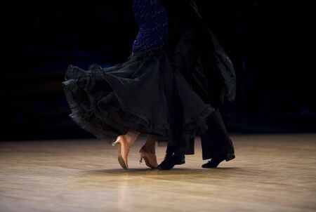 Woman and man dancer latino international dancingの写真素材
