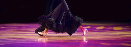 Woman and man dancer latino international dancingの写真素材