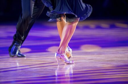 Woman and man dancer latino international dancingの写真素材