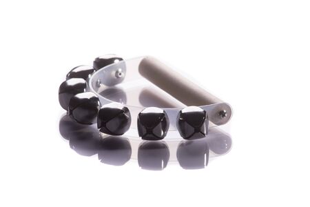 Hand bells musical instrument for ringing on a white backgroundの写真素材