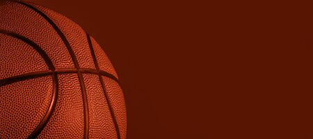 Closeup detail of basketball ball texture background. Lush Lava color Banner Art conceptの写真素材