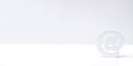 E-mail symbol on white background with copy space. Horizontal sport poster, greeting cards, headers, websiteの写真素材