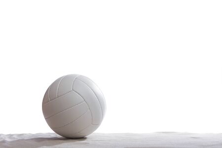 White beach volleyball in the sand. Online workout conceptの写真素材