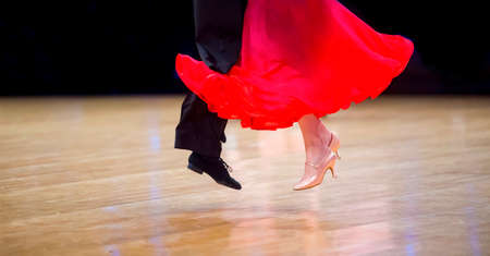 Man and woman dancer latino international dancing.  Ballroom dancing is a team sportの写真素材