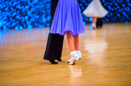 Man and woman dancer latino international dancing.  Ballroom dancing is a team sportの写真素材
