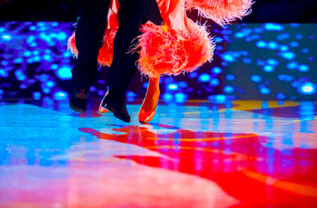 Man and woman dancer latino international dancing.  Ballroom dancing is a team sportの写真素材