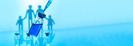 Protection against viruses and infections. Immunization and vaccination in family.の写真素材