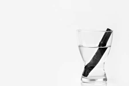 Realistic bamboo charcoal water filter sticks. Natural bamboo charcoal is a powerful purifier which refreshes tap waterの写真素材