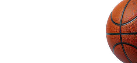 Closeup detail of basketball ball texture background. Team sport concept. Sports modern bannerの写真素材