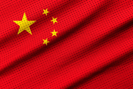 China flag on texture sports. Horizontal sport theme poster, greeting cards, headers, website and...