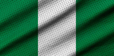 Nigeria flag on texture sports. Horizontal sport theme poster, greeting cards, headers, website and app. Background for patriotic and national designの写真素材
