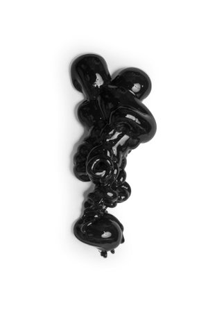 Clay or charcoal face mask stroke isolated on whiteの写真素材