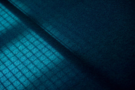 Blue padel tennis court with shadows. Horizontal sport poster, greeting cards, headers, website