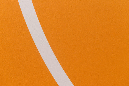 Orange color floor volleyball, floorball,pickleball, badminton, futsal, handball court. Horizontal sport theme poster, greeting cards, headers, website and appの写真素材