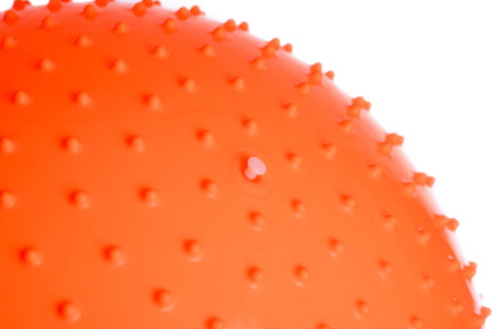 Close up of an fitness ball isolated on white backgroundの写真素材