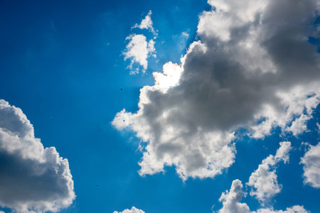 blue sky background with a tiny clouds, background