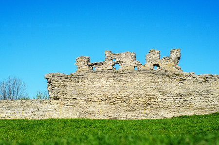 Ruin of medieval stone wall Kremenets, Ukraineの写真素材