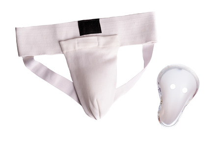 Groin protection isolated on a white background, White color.の写真素材