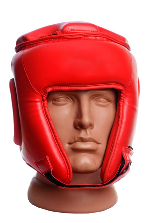 An image of a boxing helmet on a white backgroundの写真素材