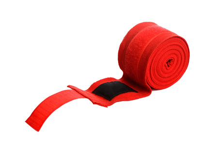 Close up image of boxer bandages isolated on white background.の写真素材