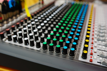 Integrated amplifier and equalizer mixer switch of sound equpimentの写真素材
