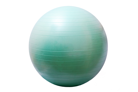 Close up of an fitness ball isolated on white backgroundの写真素材
