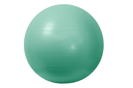 Close up of an fitness ball isolated on white backgroundの写真素材