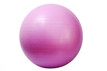Close up of an fitness ball isolated on white backgroundの写真素材