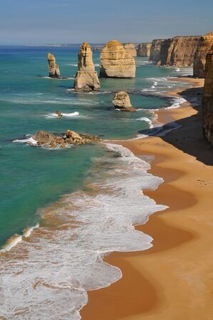 Australia, Great Ocean Road, The Twelve Apostles, collection of limestone stacks off the shore of the Port Campbell National Park, by the Great Ocean Road in Victoria.の写真素材