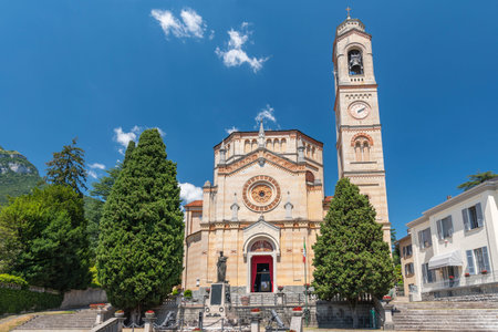 The parochial church of St. Lorenzo in Tremezzo, Como Lake, Italy.