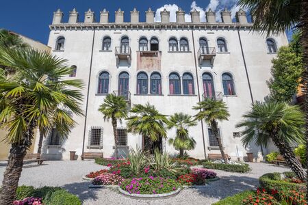 Palazzo dei Capitani (Palace of the captains) on the shore of lake Garda, Malcesine Italy.のeditorial素材