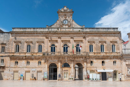 Town hall (Palazzo Municipale) in the center of Ostuni, Apulia, Puglia, Italy.